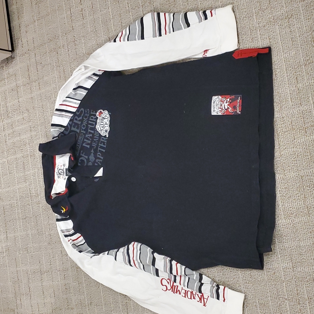 Akademiks Men's Rugby - XL -black, white, red and gray